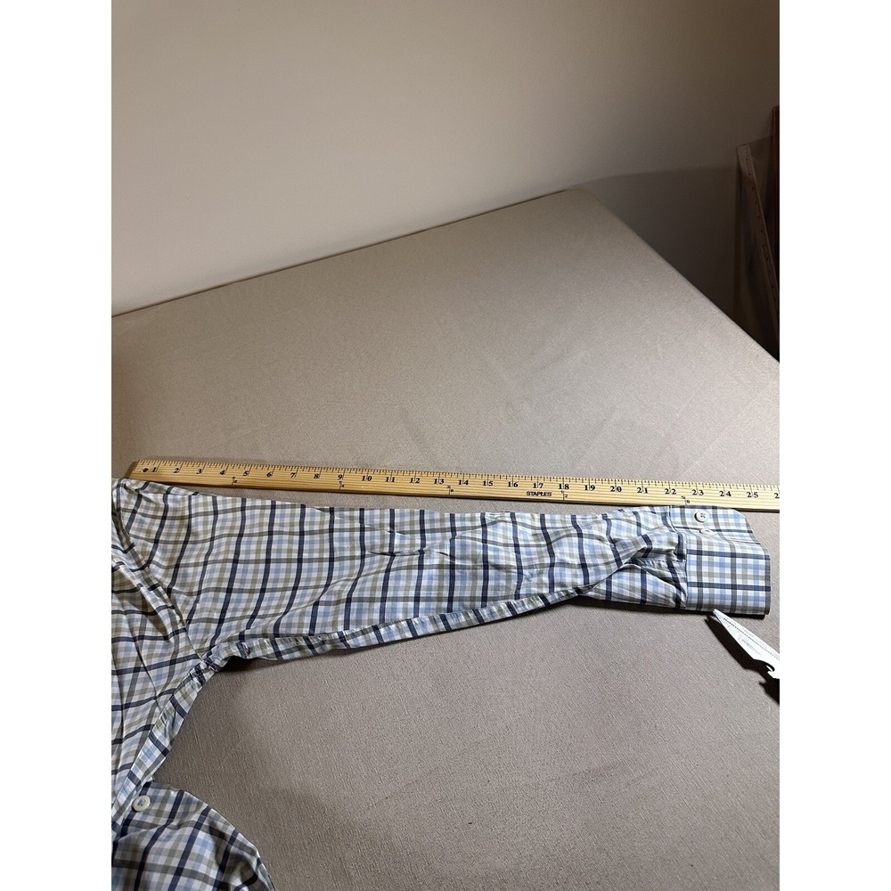 Peter Millar Shirt Adult Medium Green Gingham Plaid Button Down Quality Mens - Picture 11 of 12